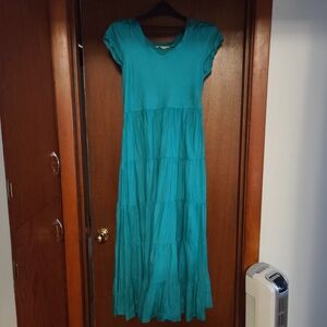 Soft Surroundings Teal Viscose Dress XS